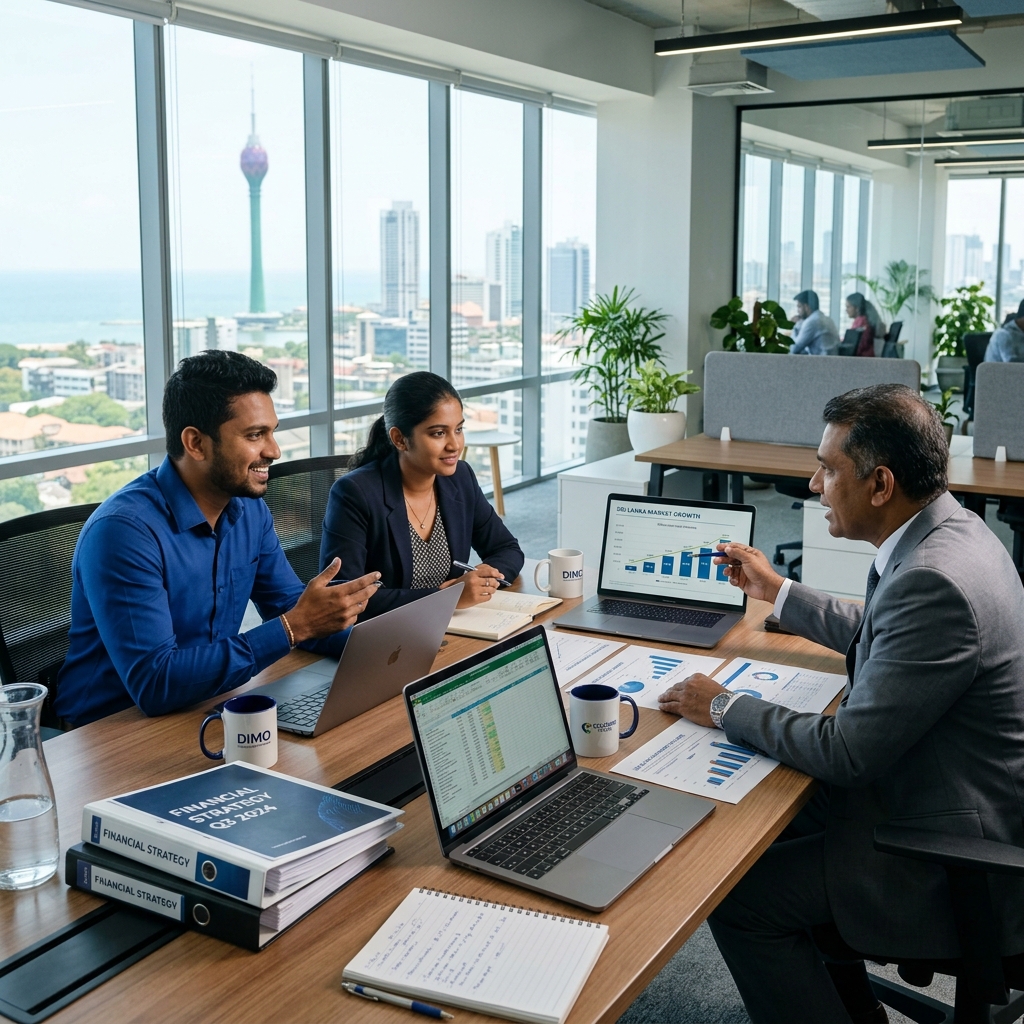 FinCore Advisory consultants collaborating with Sri Lankan business owners in Colombo